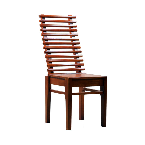 Rods Dining Chair Mahogany Wood by Ansne Furniture.