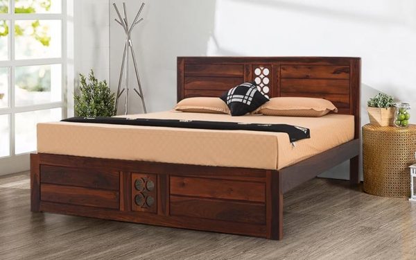 Aduba Queen Size Bed Without Storage in Sheesham Wood