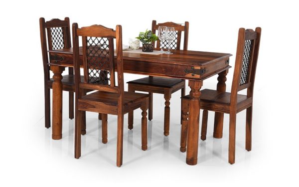 Alfy 4 Seater Solid Wood Dining Set