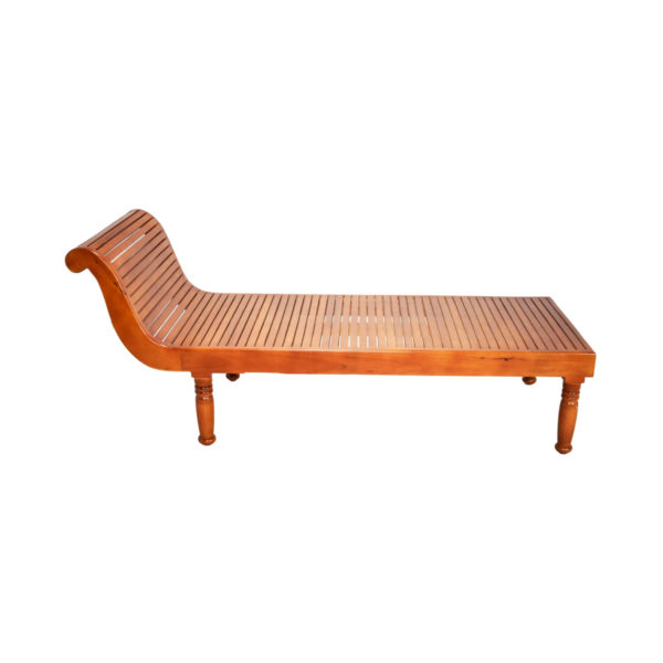 Simple Diwan Cot  Mahogany Wood Chaise Lounger