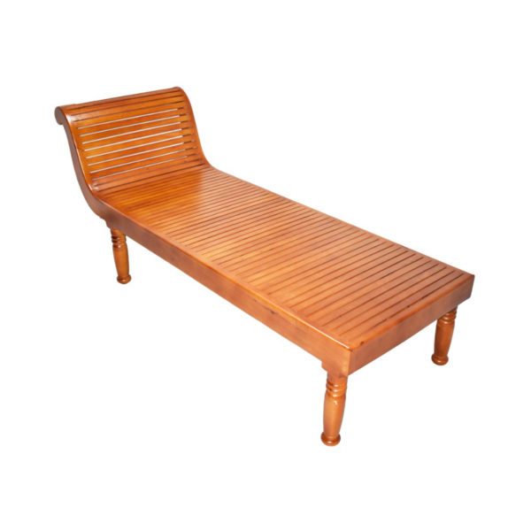 Simple Diwan Cot  Mahogany Wood Chaise Lounger