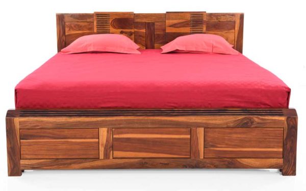 Jesse King Size Bed Without Storage in Sheesham Wood