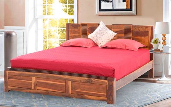 Jesse King Size Bed Without Storage in Sheesham Wood
