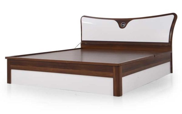 Lin King Size Bed with Hydraulic Storage in High Gloss Finish