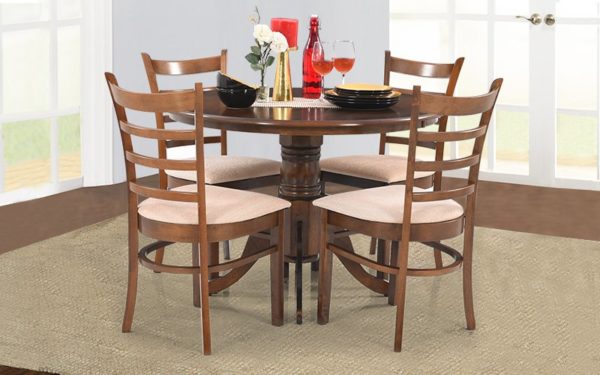 Mamu 4 Seater Solid Wood Dining Set with Cushioned Chairs