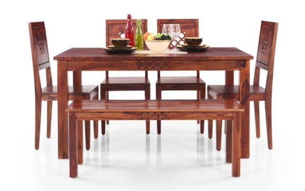 Mannu 6 Seater Solid Wood Dining Set