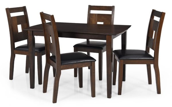 Rafy 4 Seater Solid Wood Dining Set with Cushioned Chairs