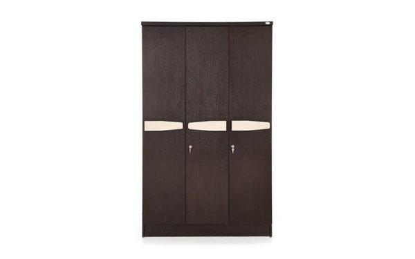 Carne 3 Door Wardrobe with Safety Lock and Melamine Finish