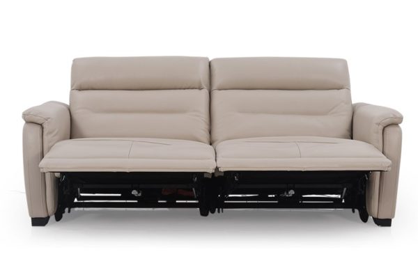 Clay Three Seater Manual Recliner With Geniune Leather