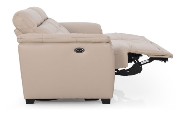 Clay Three Seater Manual Recliner With Geniune Leather