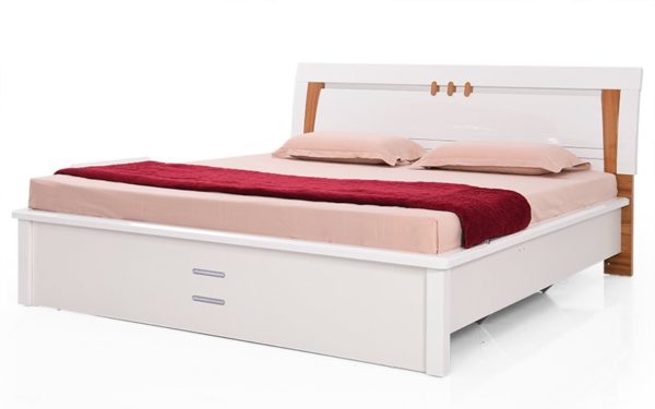 Dafne King Size Bed With Hydraulic Storage and Reflective High Gloss Finish