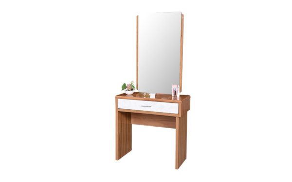 Dafne Dresser With Cushioned Stool Storage and Mirror in High Gloss Finish
