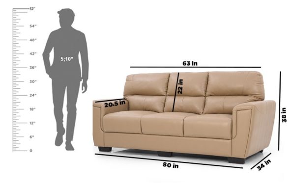 Finn Three Seater Sofa With PU Leather
