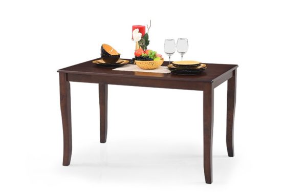 Jibi 4 Seater Solid Wood Dining Set with Cushioned Chairs