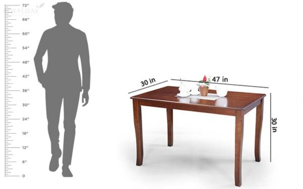 Jibi 4 Seater Solid Wood Dining Set with Cushioned Chairs