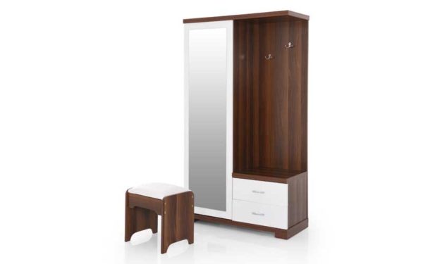 Lin Dresser with Full Length Mirror and Storage in High Gloss Finish