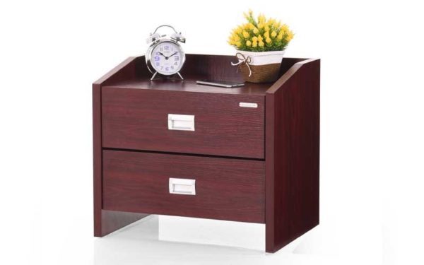 Nesta Bed Side Table with Drawers in Melamine Finish