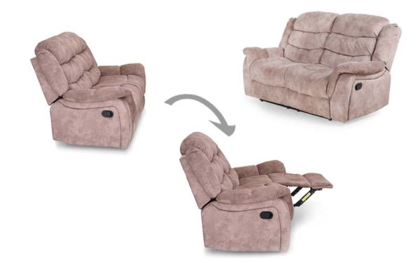 Norris Two Seater Manual Recliner in Fabric