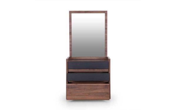 Shelby Dresser with Storage and Mirror in Wooden Finish