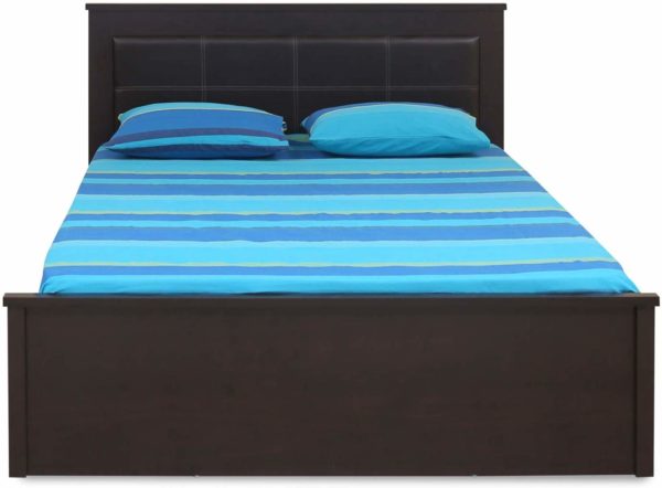 Crysta King Size Bed with Storage in Wenge Finish by Nilkamal
