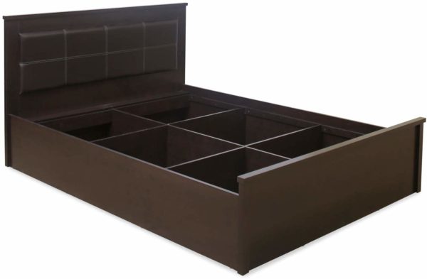 Crysta Queen Size Bed with Storage in Wenge Finish by Nilkamal