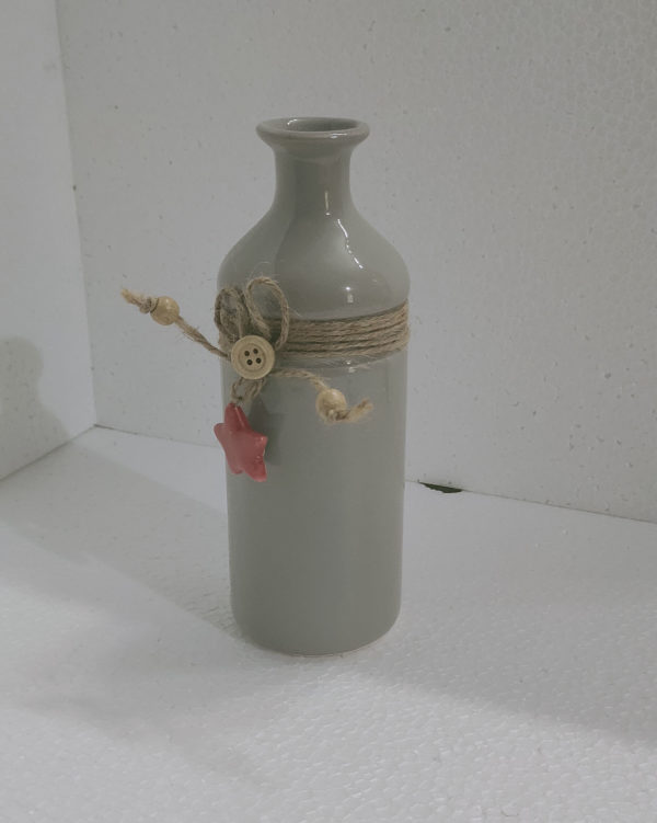 Sohrabi Cylindrical Grey Coloured Plant Vase